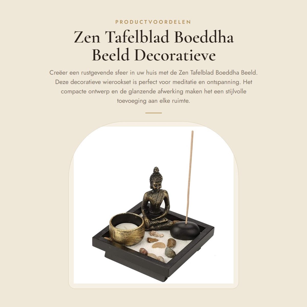 Dailygoods- Wierookset - Boeddha Tafelblad - Zen Tuin Beeld - Decoratief Thuis - Ontspanning/Meditatie - Professioneel Ontwikkeld - Meditatieaccessoires