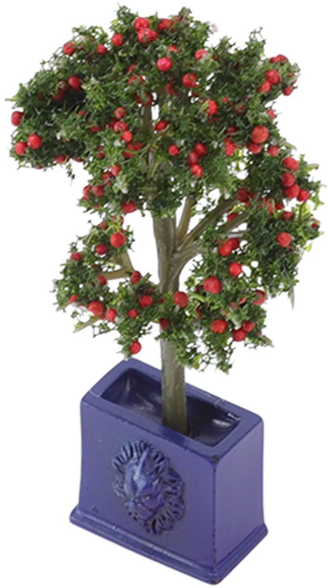 Dailygoods- Miniatuur Planten - 3 Stuks Kunstmatige Fruitboom - Poppenhuisdecoratie 1:12 - Harsmateriaal - Duurzaam en Realistisch - Compact Formaat
