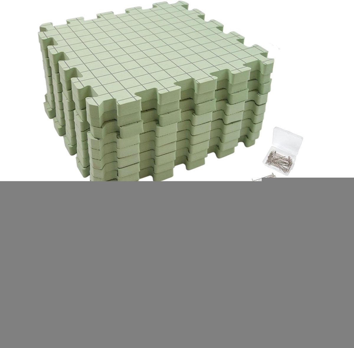 Spanmatten set - Breiplanken haken - Handwerk projecten - In elkaar grijpend design - 4 stuks - Groen