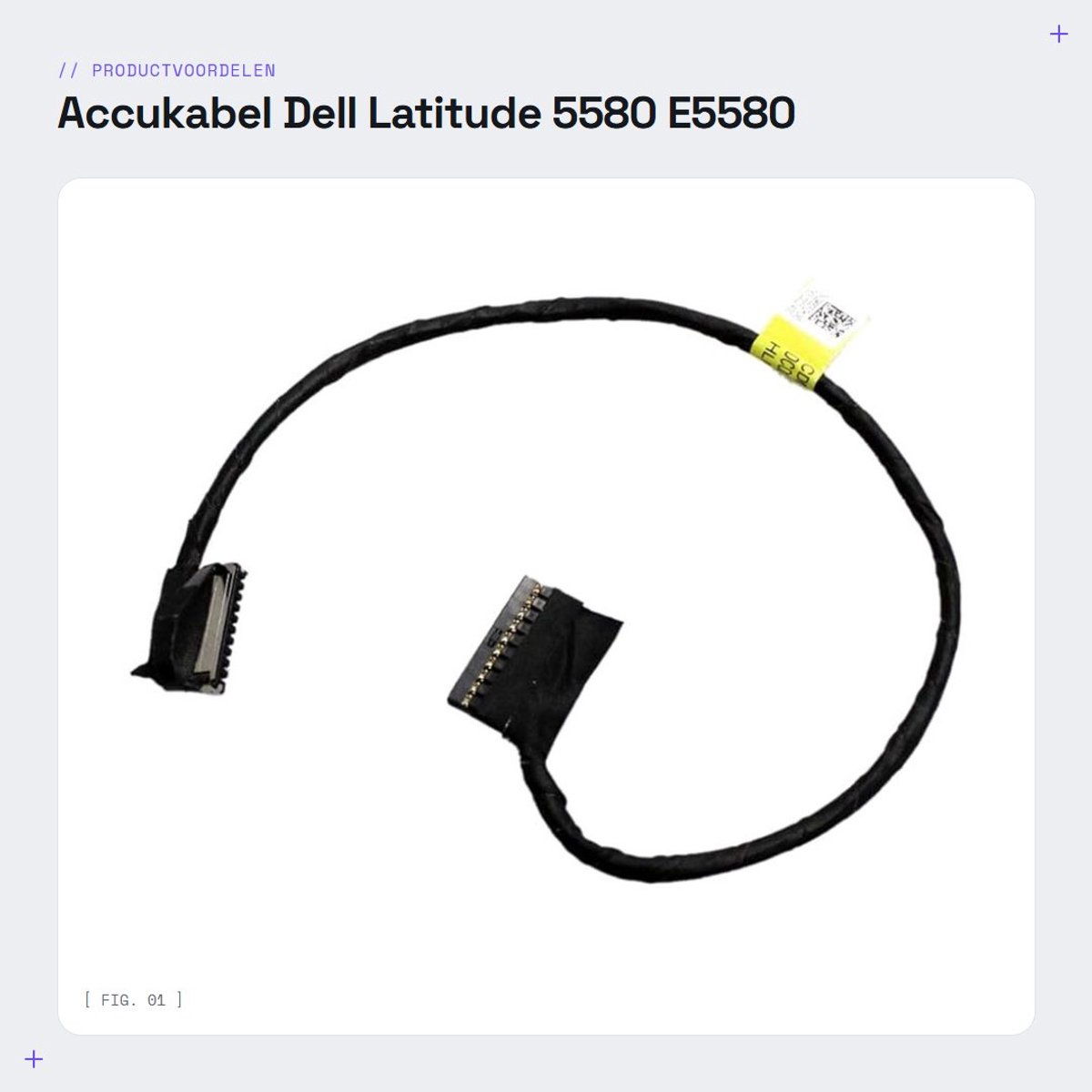 Dailygoods - Accukabel Dell Latitude 5580 E5580 - Batterijkabel - Hoogwaardige kwaliteit - Compact formaat - Geschikt voor Precision M3520 - Betrouwba...