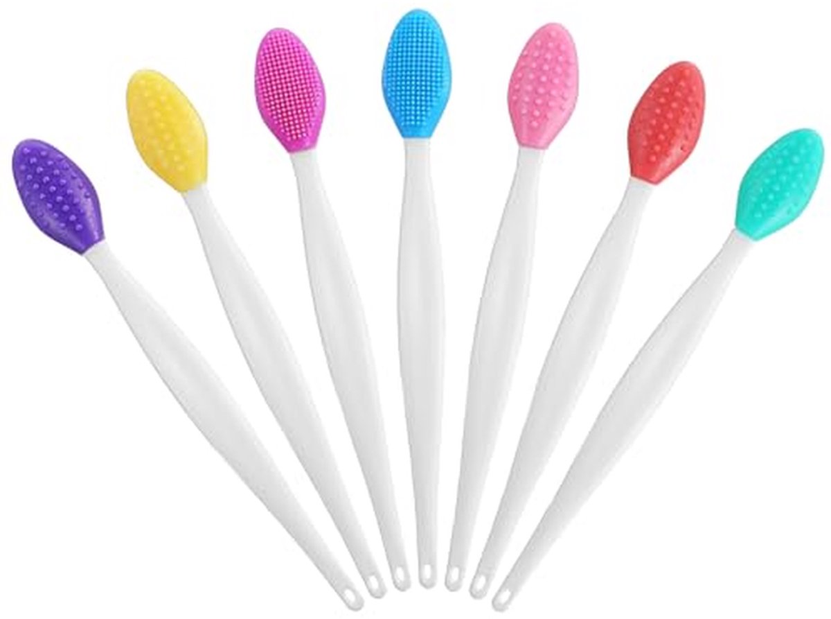 Lipborstel Set - Scrubber Exfoliator - Huidverzorging - Dubbelzijdig Ontwerp - 7 stuks - Gekleurd