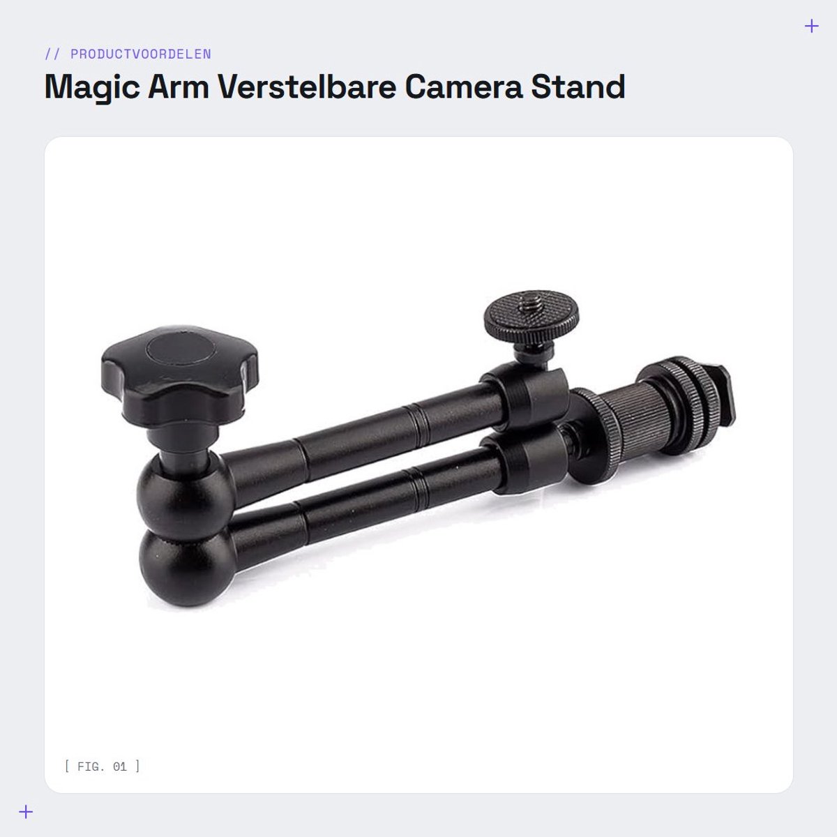 Dailygoods - Magic Arm - Verstelbare Camera Stand - Robuust - 11 inch - Geschikt voor DSLR en Monitor - Flexibel en praktisch - Metaal