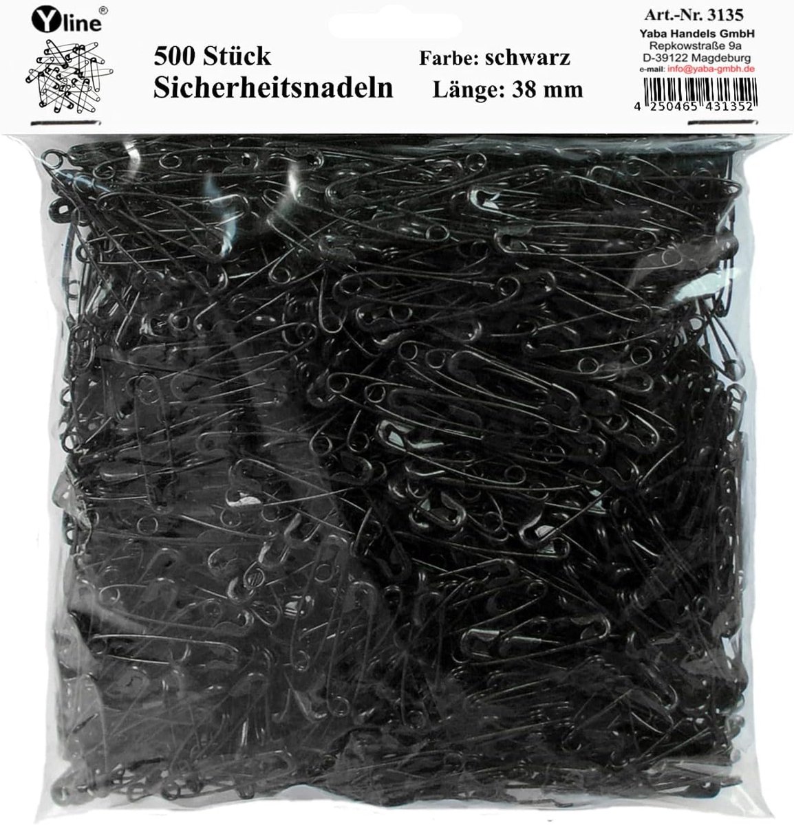 Veiligheidsspelden - Naalden - Knutselen en naaien - Gelakt - 500 stuks - Zwart