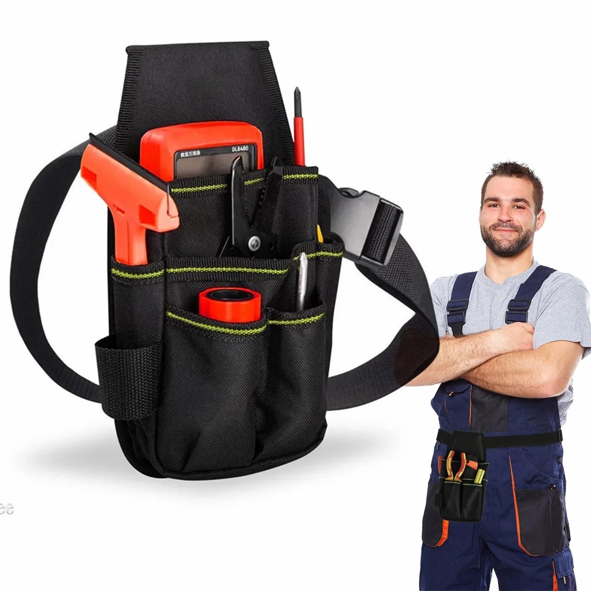 Dailygoods- Werktas Waterdicht - Tuin Gereedschapstas - Verstelbare Heupriem - Duurzaam Oxford Stof - Meer Compartimenten - Efficiënt Gereedschap Opslag - Tuinwerkbroek
