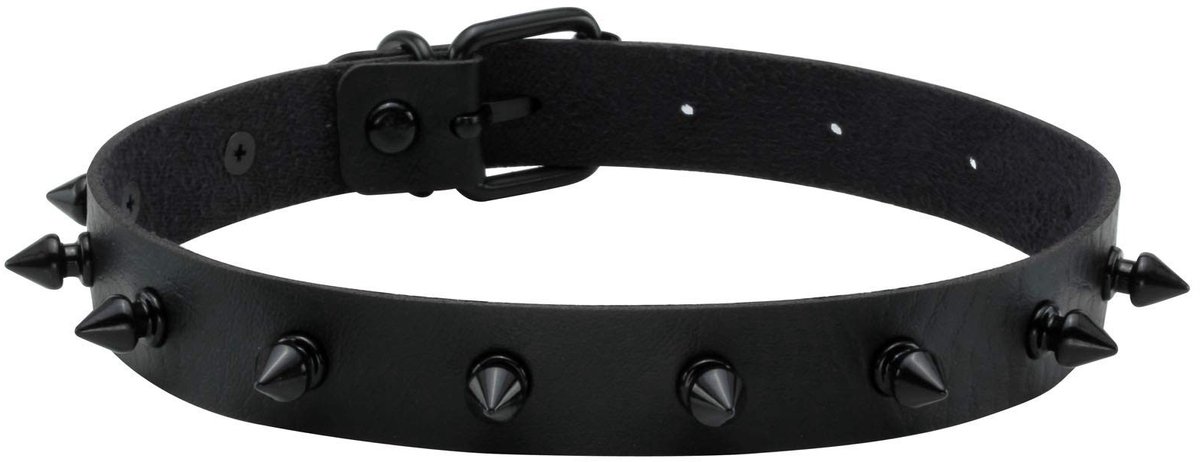 Dailygoods- Choker verstelbaar - Gotische halsband - Punk/Rock stijl - Lederen ketting - O-ring - Comfortabel PU-leder