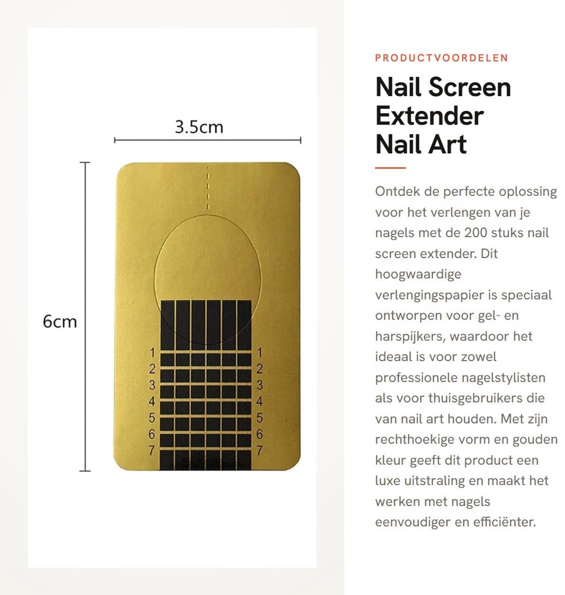 Dailygoods- Nail Screen Extender 200 Stuks - Goud - Rechthoekige Houder - Nail Art Verlengingspapier - Gel/Hars - Professioneel Gebruik