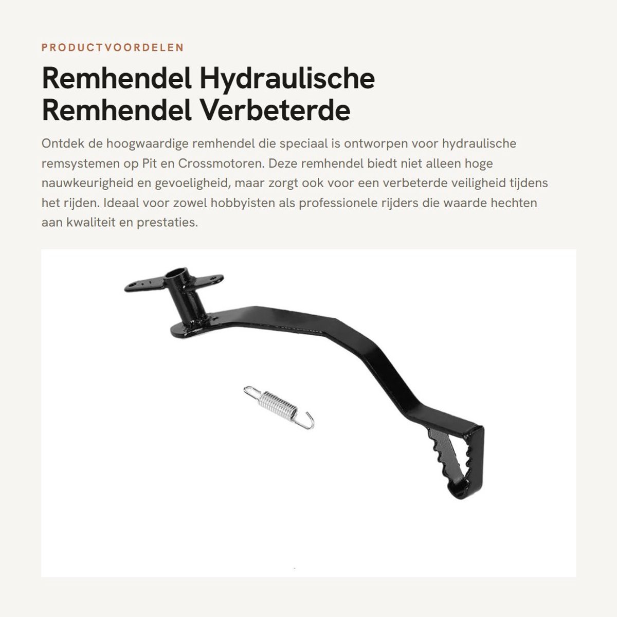 Dailygoods- Remhendel Achter Hydraulische Remhendel - Vervangend Onderdeel - Hoge Nauwkeurigheid - Eenvoudige Installatie - Geschikt voor Pit/Crossmotoren - Zwarte Kleur - Rempedaal