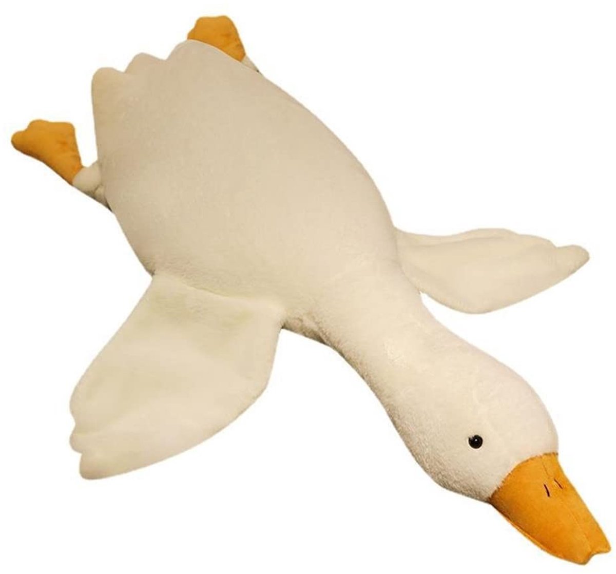 Dailygoods- Dierenkussen 85 cm - Pluche Knuffeldier - Zwaan - Slaapkussen - Decoratieartikel - Hoogwaardig Zacht Materiaal