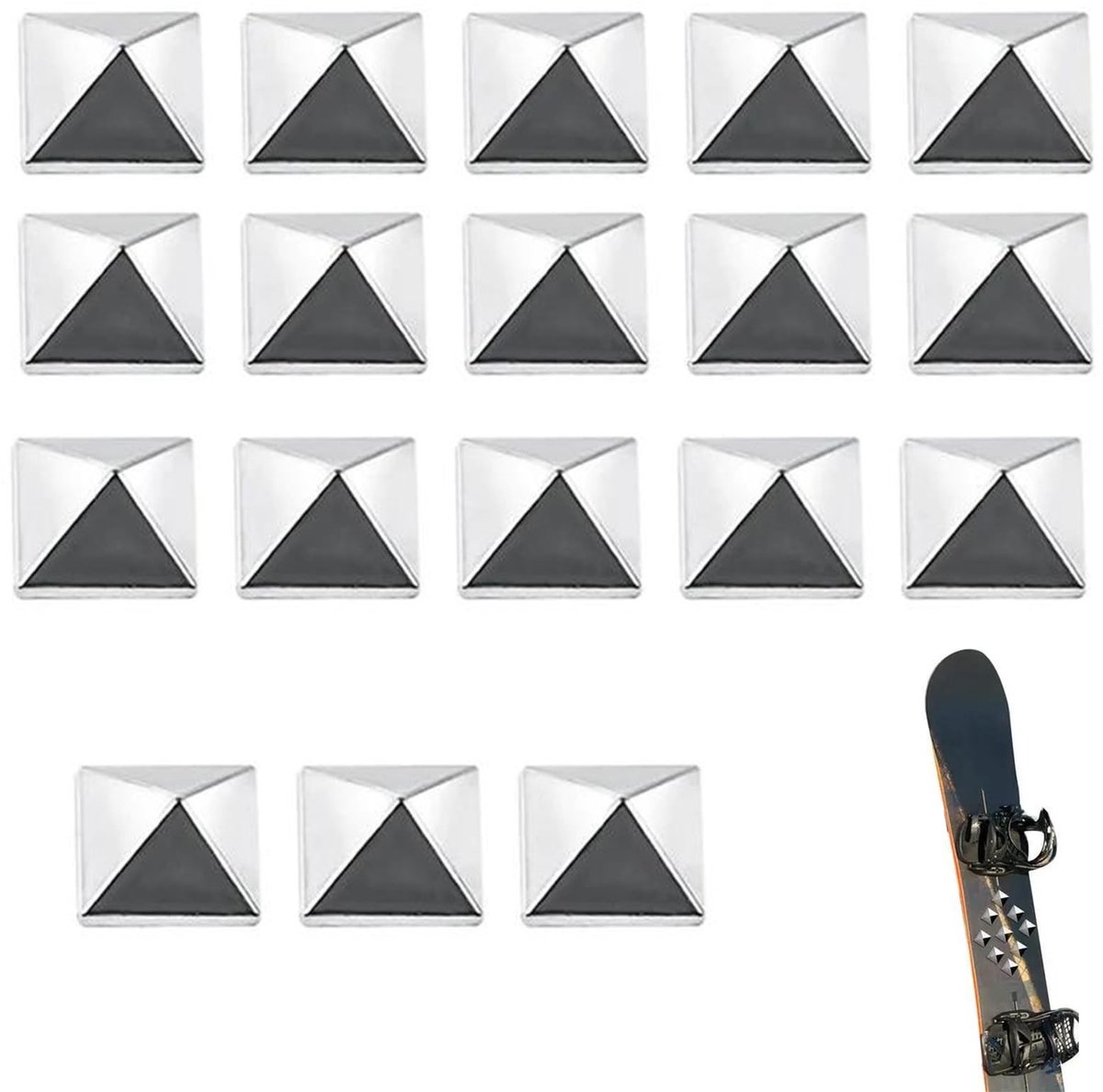 Dailygoods- Snowboardpad 18-delig - Antislip Piramidepad - Zelfklevend - Zink/IJzer - Duurzaam - Voor optimale grip - Antislipmat