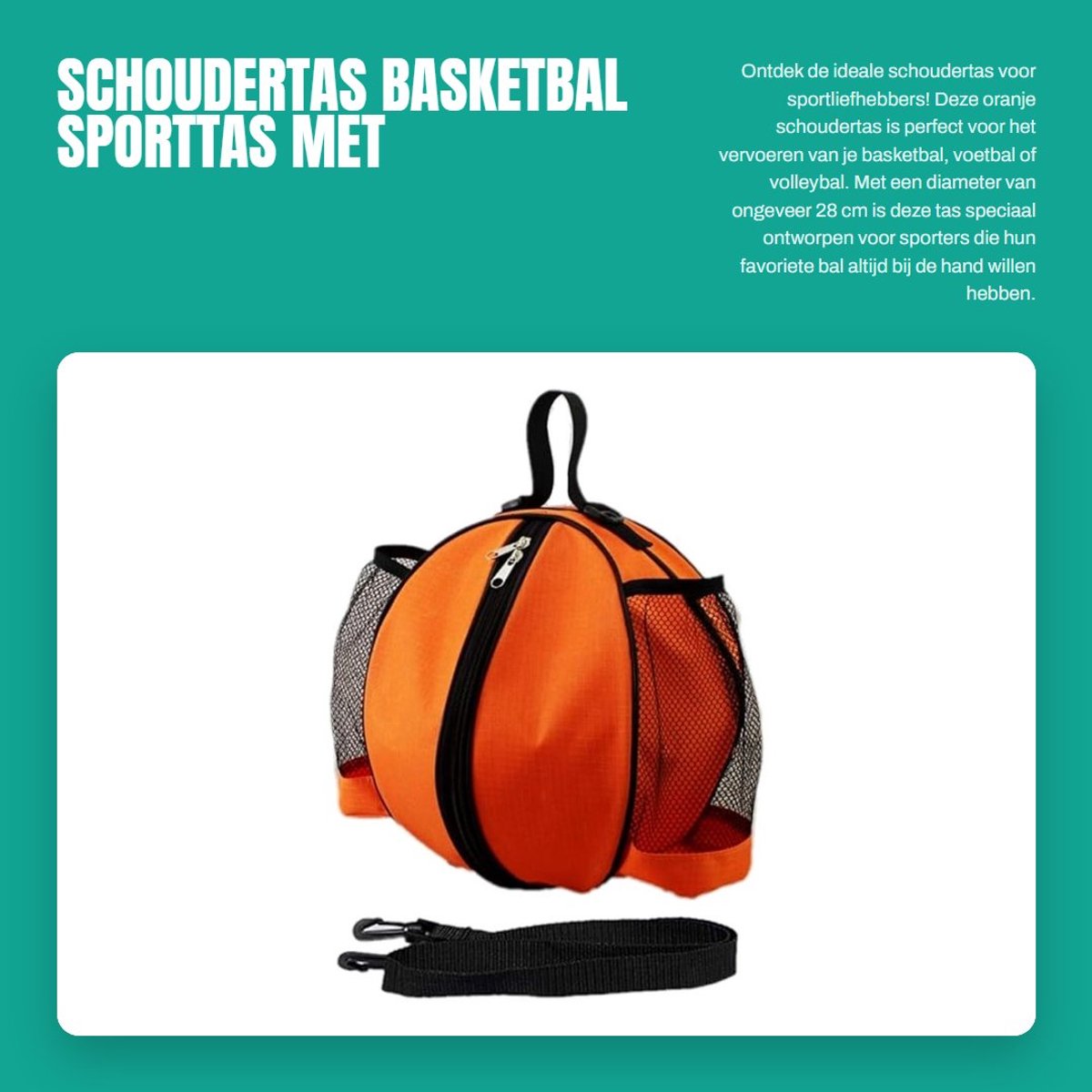 Dailygoods- Schoudertas Lichtgewicht - Ronde Schoudertas - Verstelbare Schouderriem - Waterdichte Coating - Opvouwbaar - Diameter 28 cm - Sporttas