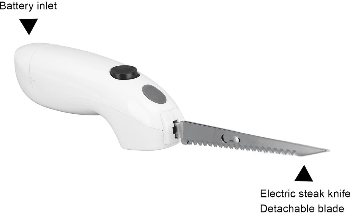 Dailygoods - Draadloze Elektrische Steakmes - RVS Snijmes voor Vlees - Ergonomisch Handvat - Snijden van Brood - Perfect voor Gevogelte - Keukenaccess...