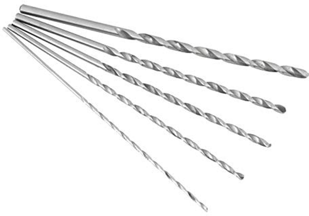 Dailygoods- Spiraalboren Set - 5 Stuks Lange HSS - Kerngatborenset - Houtboor - Aluminium/Kunststof - Sneldraaistaal Materiaal - Boorset