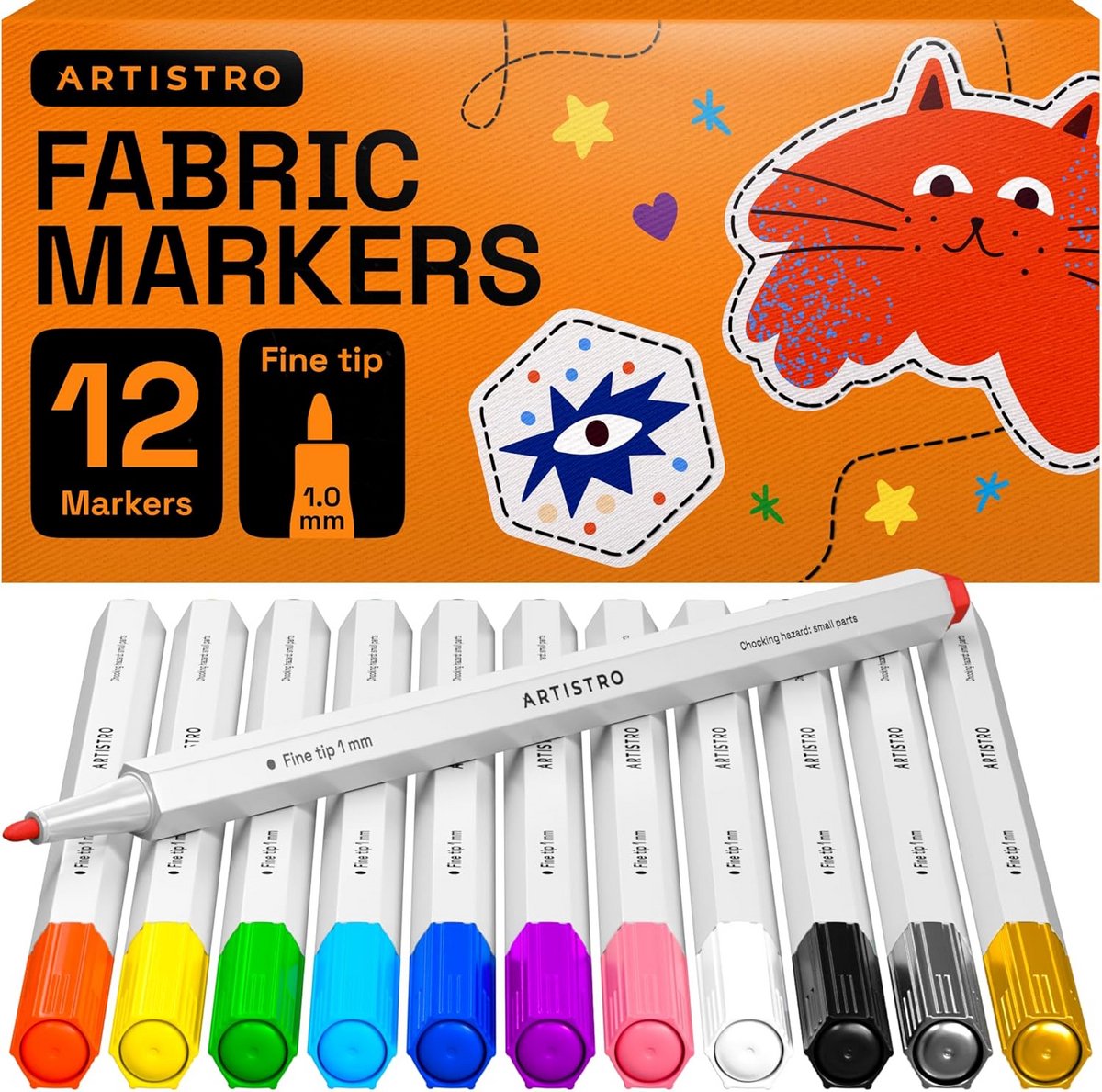 Permanente Stiften - Textiel Markers - Stof Decoreren - Fijne Punt - 12 Stuks - Meerkleurig