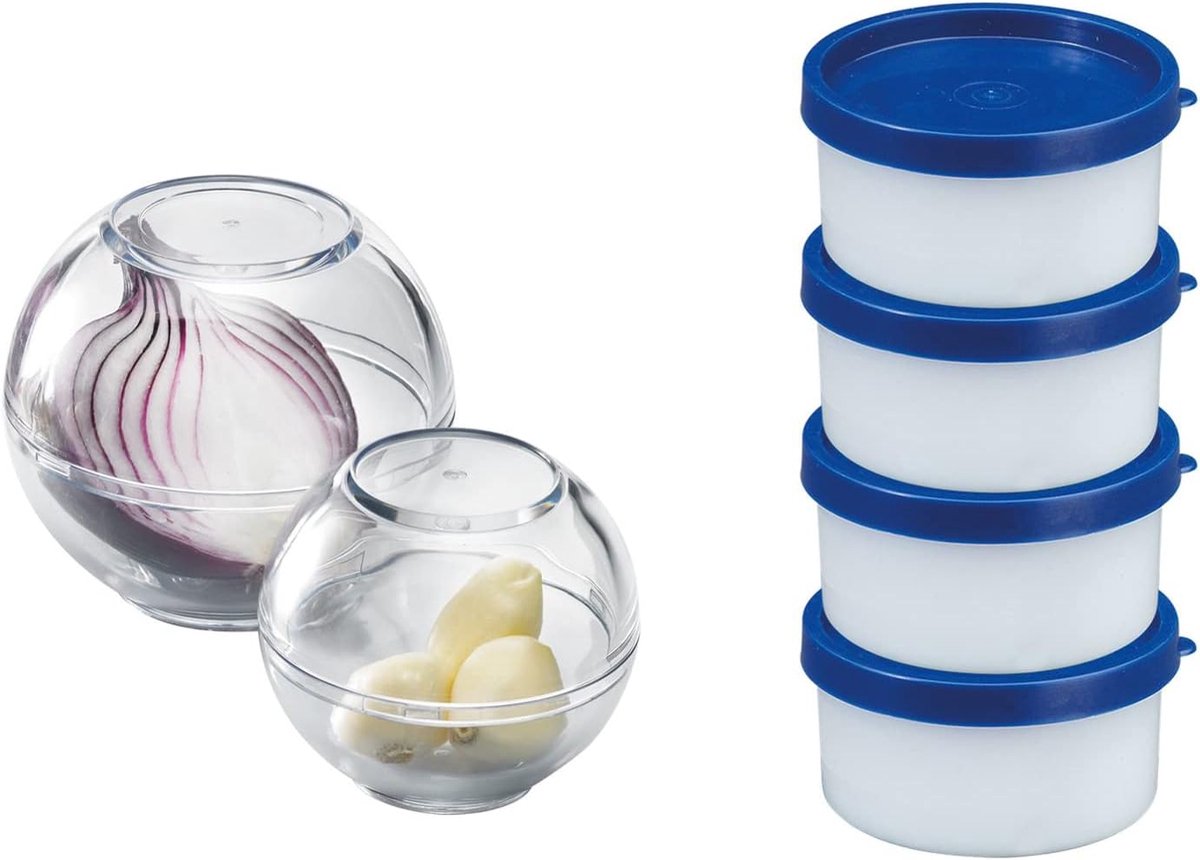 Set van 6 Keukenbewaarhouders: Geurvrije Vershoudballen en Kruidenpotjes