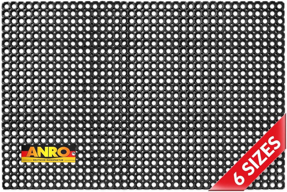 Rubberen ringmat - Honingraatmat gatenpatroon - Vuil afvangen - Waterafvoerend - 100 x 150