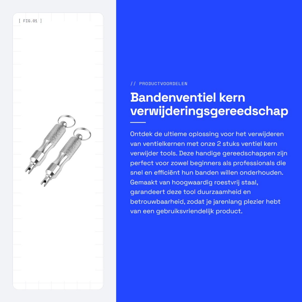 Dailygoods- Bandenventielkern Verwijderingsgereedschap - 2 Stuks - Roestvrij Staal - Draagbaar - Ventielsteel Gereedschap - Lichtgewicht 20 g - Ventieltrekker