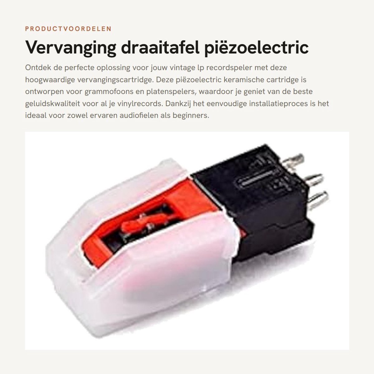 Dailygoods - Vervanging draaitafel piëzoelectric keramische cartridge - Voor vintage lp recordspeler - Eenvoudig te installeren - Slijtvast - Perfecte...