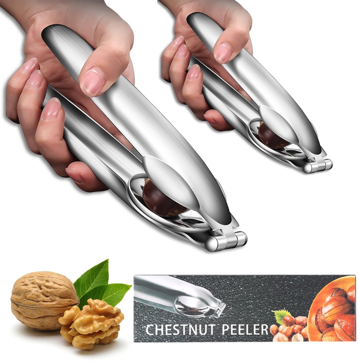 Dailygoods - Kastanjesnijder - Roestvrij staal - Notenkraker - Handmatig - Maronen snijder - Perfect voor kastanjes - 2 stuks