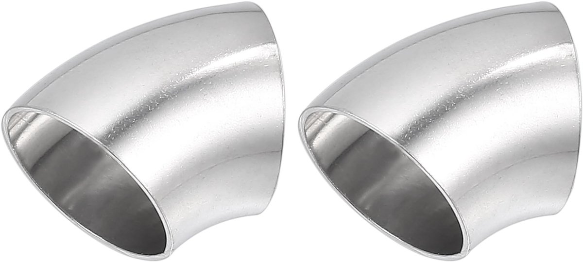 Dailygoods- Uitlaatpijp 45 Graden - Set van 2 - 32 mm Buitendiameter - Roestvrij Staal - Duurzaam - Eenvoudige Installatie - Bochtpijp