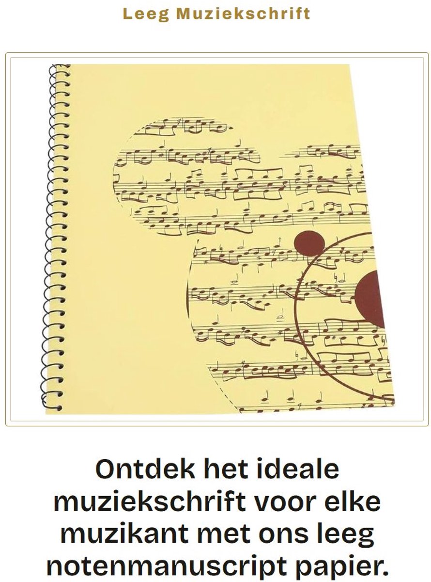 Dailygoods- Muziekschrift 50 Bladzijden - Muziekschrift A4 - Notenbalken - Notenmanuscript - Staafpapier - Nieuw