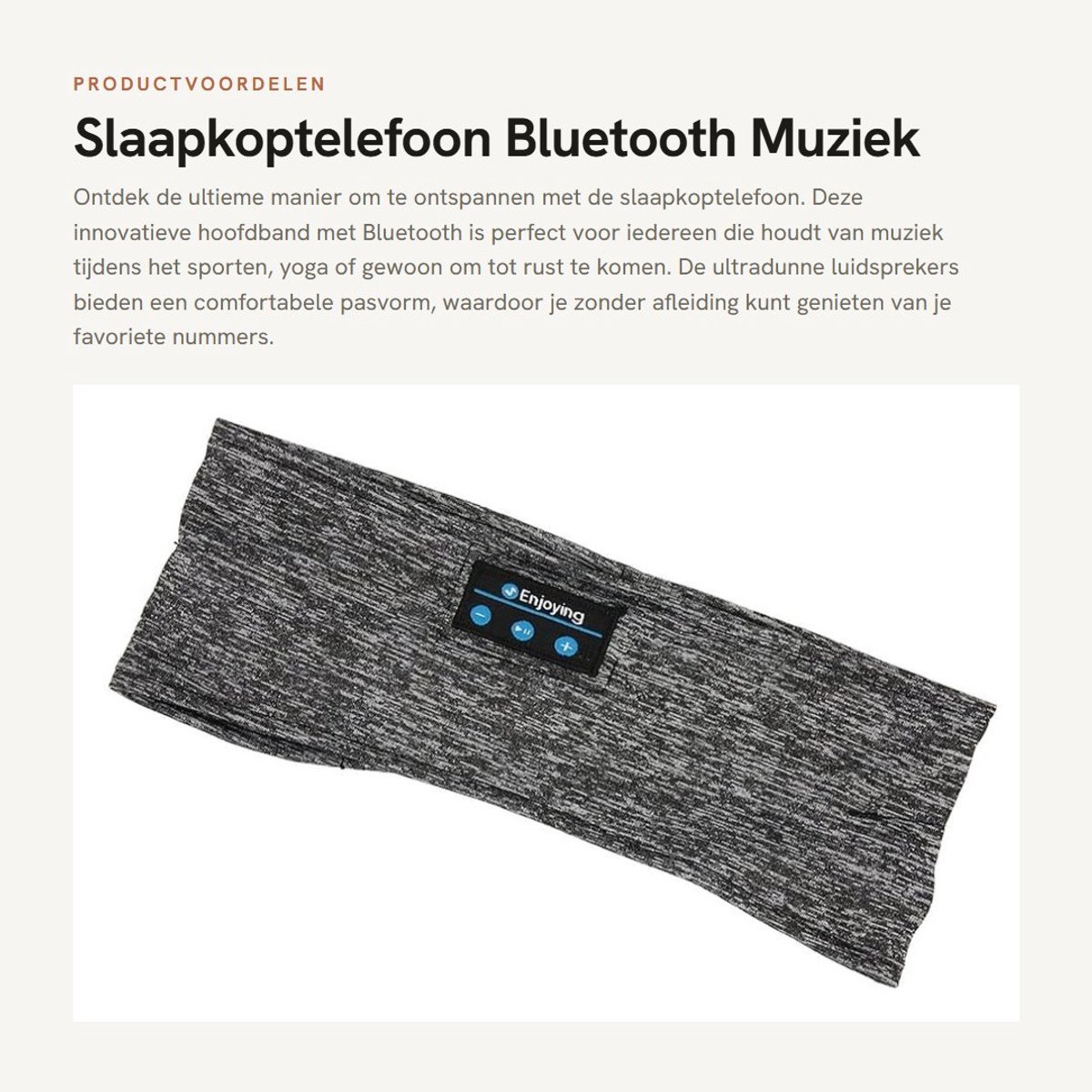 Dailygoods - Slaapkoptelefoon - Bluetooth Muziek - Ultradunne Luidsprekers - Hoofdband - 4 Uur Speeltijd - Geschikt voor Yoga - Cool Design