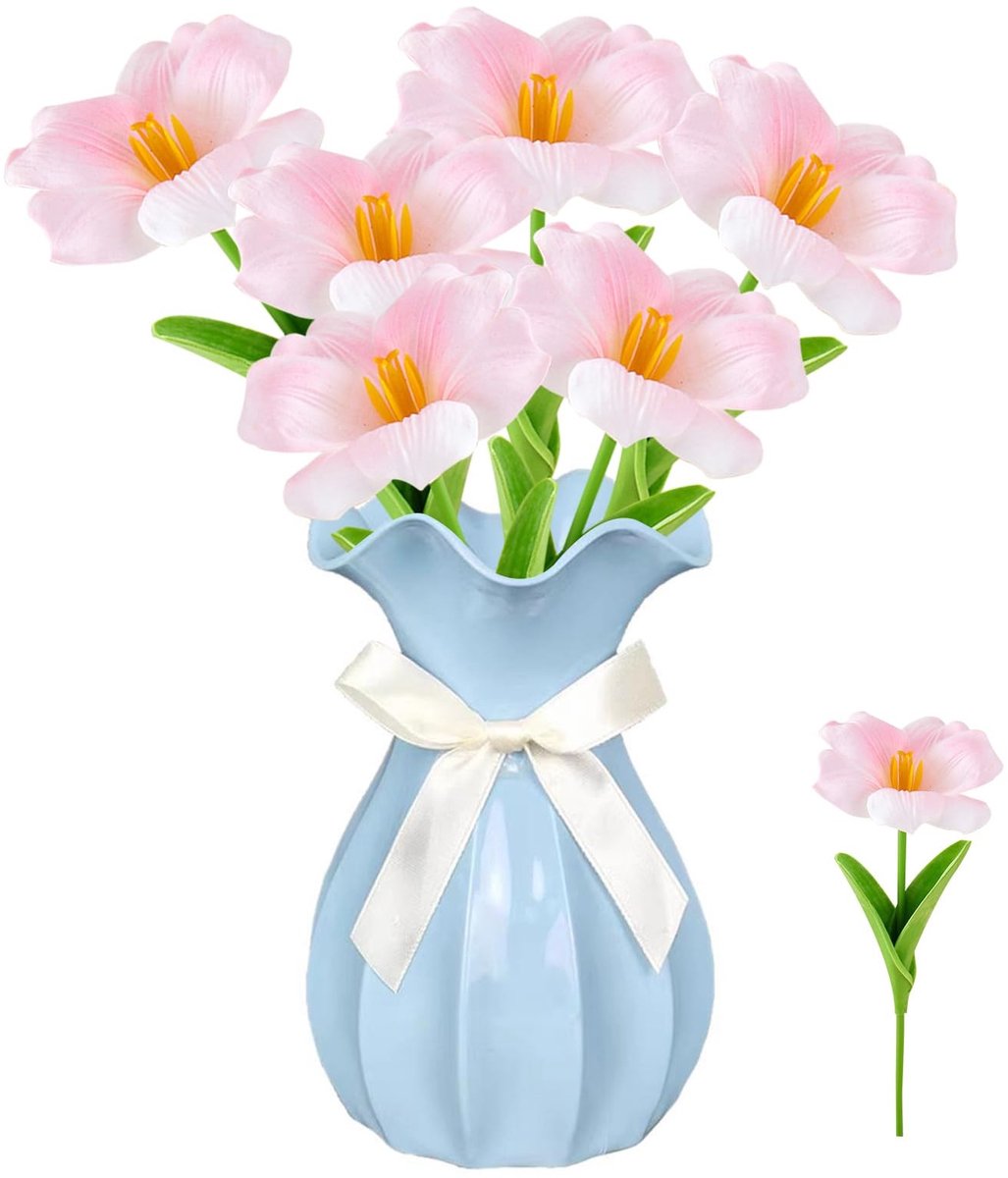 Dailygoods- Kunsttulp 35 cm - 6 Stuks - Realistisch - Kunstbloemen - Decoratie - Voor Bruiloft/Huis/Tuin