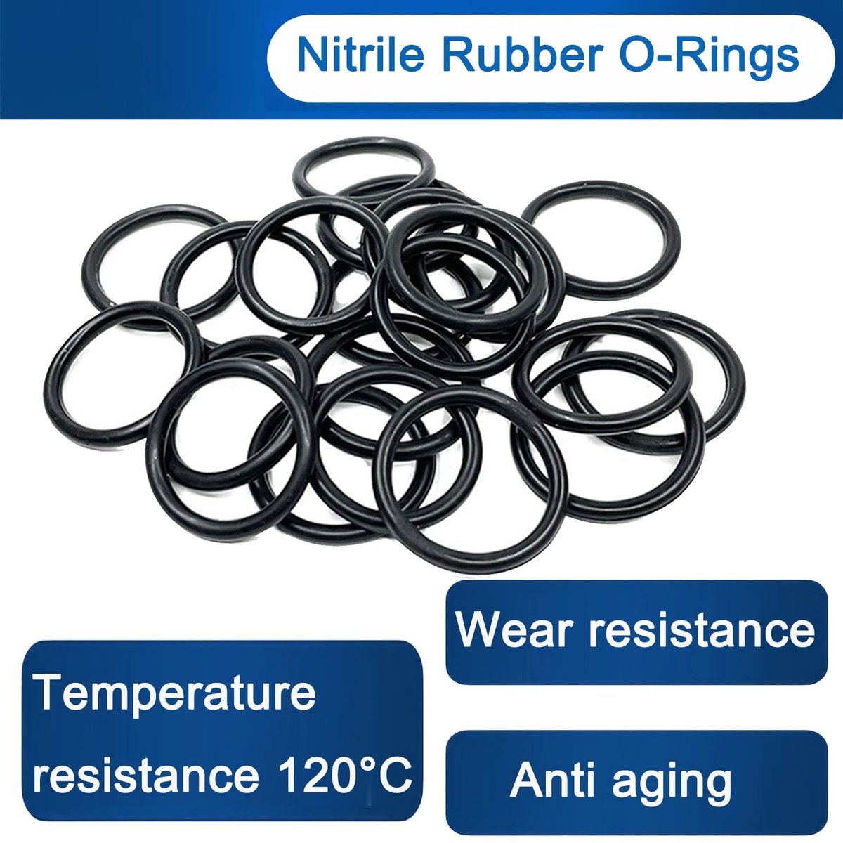 Dailygoods- O-ring Nitrilrubber - Set van 50 Stuks - Antistatisch - Oliebestendig - Hittebestendig - Duurzaam met Organizer Box - Afdichtingsring