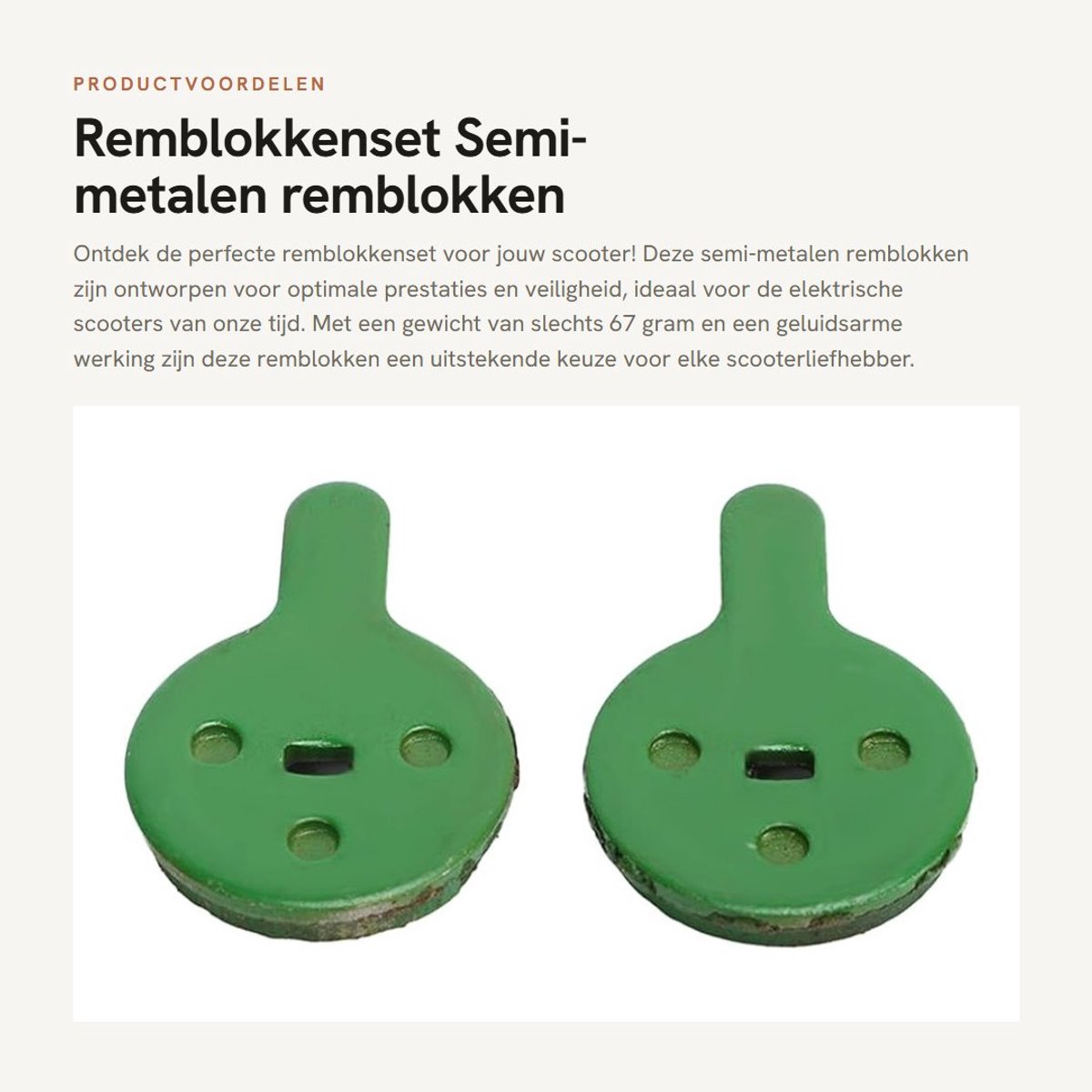 Dailygoods - Remblokkenset - Semi-metalen remblokken - Geluidsarm en licht - 5 paar remblokken - Vervanging voor scooters - Zacht remmen