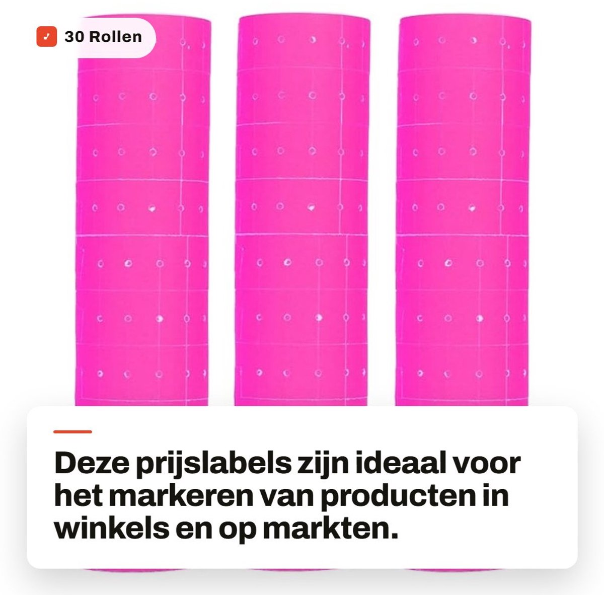 Dailygoods- Prijslabels 15000 Stuks - 30 Rollen - Prijsstickers - Papier 21x12mm - Fluorescerend - Geschikt voor Mx-5500 - Etiketten