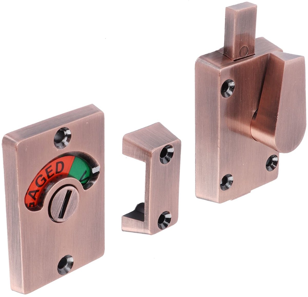 Dailygoods- Badkamerslot met Draaiknop - Toiletboutslot - Scheidingsdeurslot - Indicator (Rood/Groen) - Geschikt voor Openbare Toiletten - Duurzaam Zinklegering - Toilet Slot