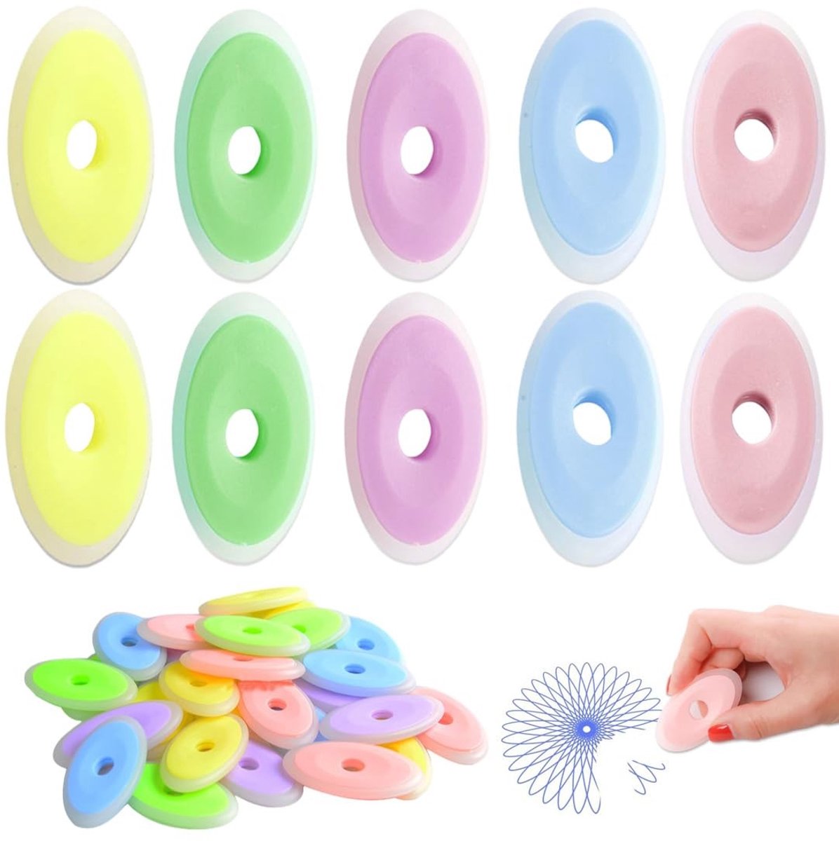 Dailygoods- Gummen 20 Stuks - Uitwisbaar - Geschikt voor Warmtegevoelige Inkt - Ergonomisch Ontwerp - Duurzaam Siliconen - Perfect voor Schoolgebruik - Gum