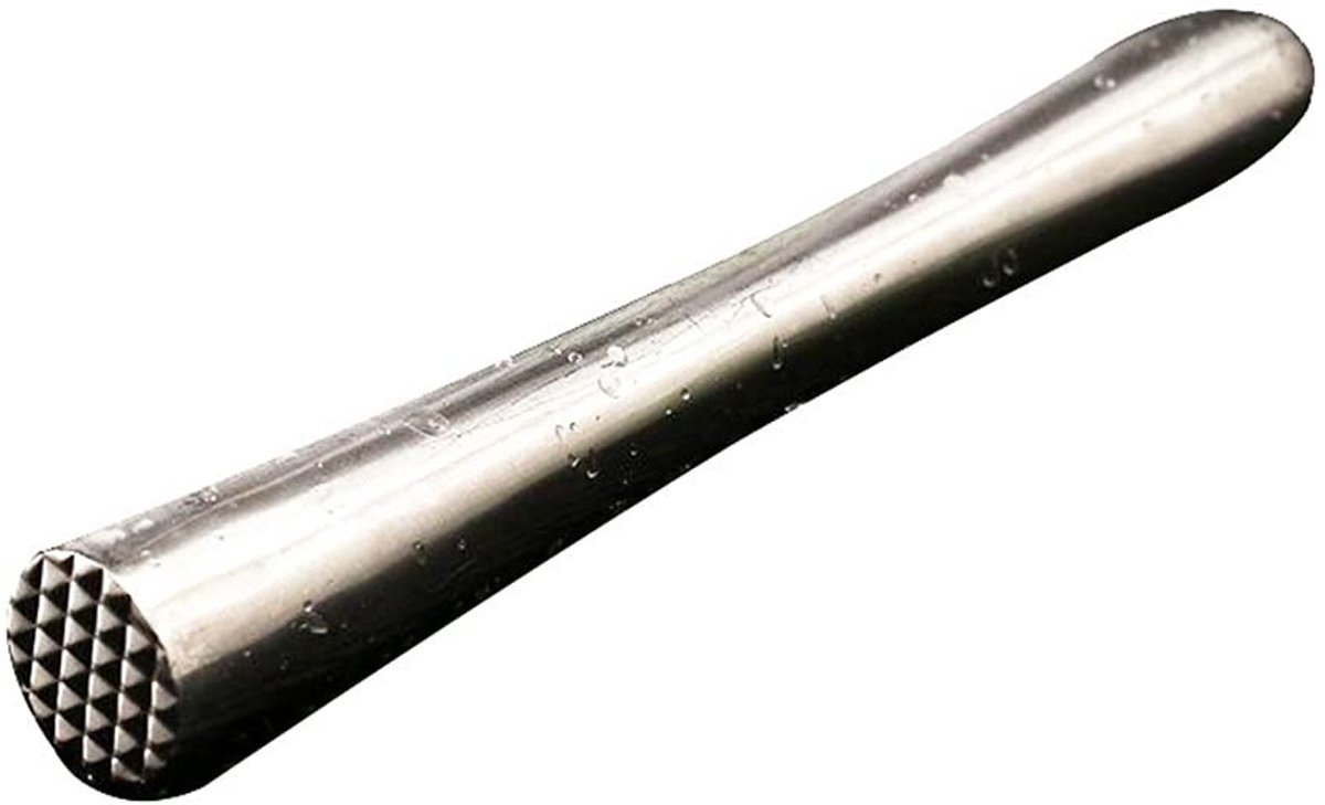 Dailygoods- Cocktailvijzel Roestvrij Staal 18,5 cm - Barstamper - Cocktail Muddler - Gereedschap voor Fruit/Kruiden - Zilver - 1 stuk