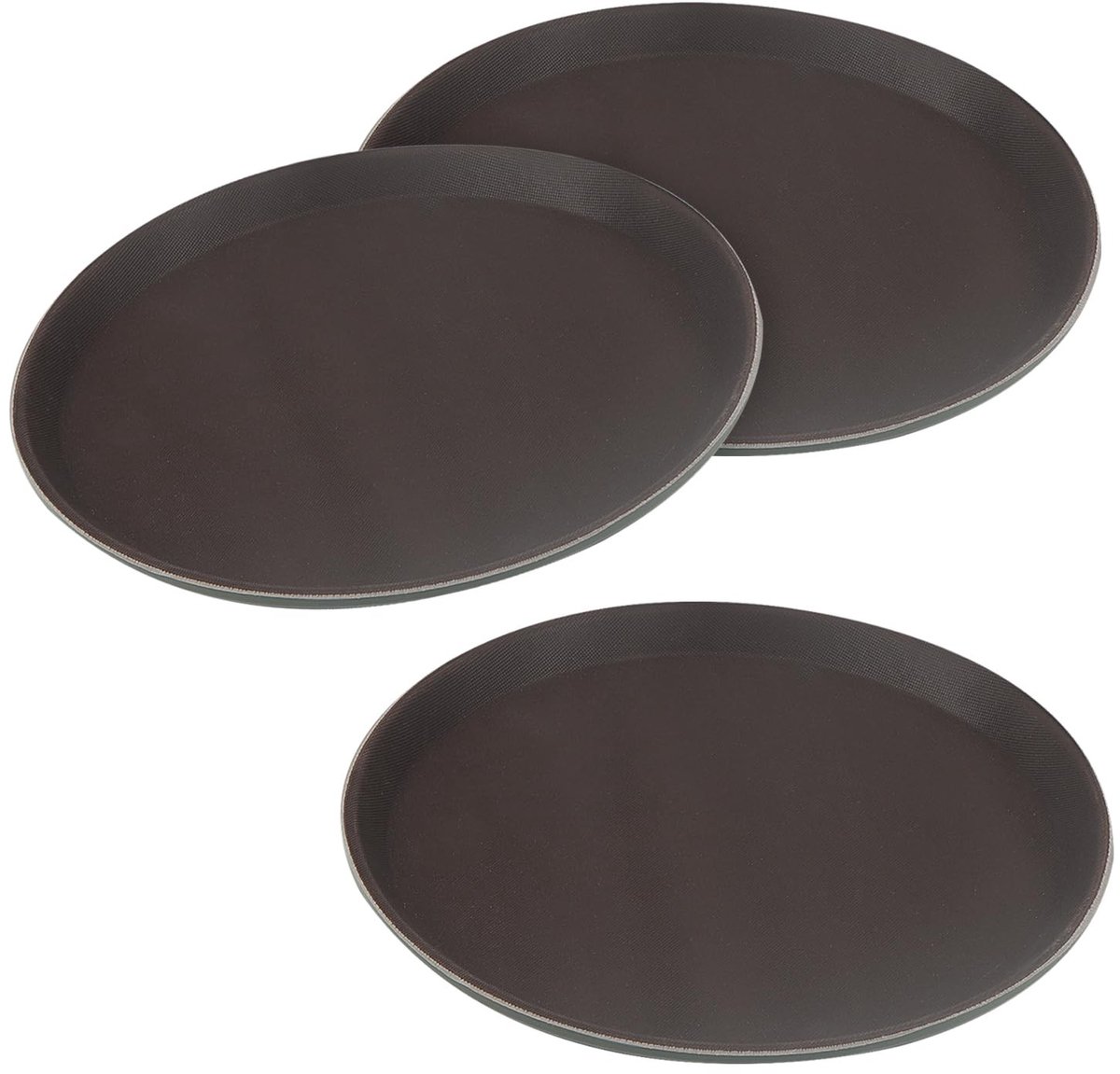 Dailygoods - Antislip Ronde Dienblad - Set van 3 - 11 Inch - Ideaal voor Voedsel en Dranken - Perfect voor Feestjes - Getextureerd Design