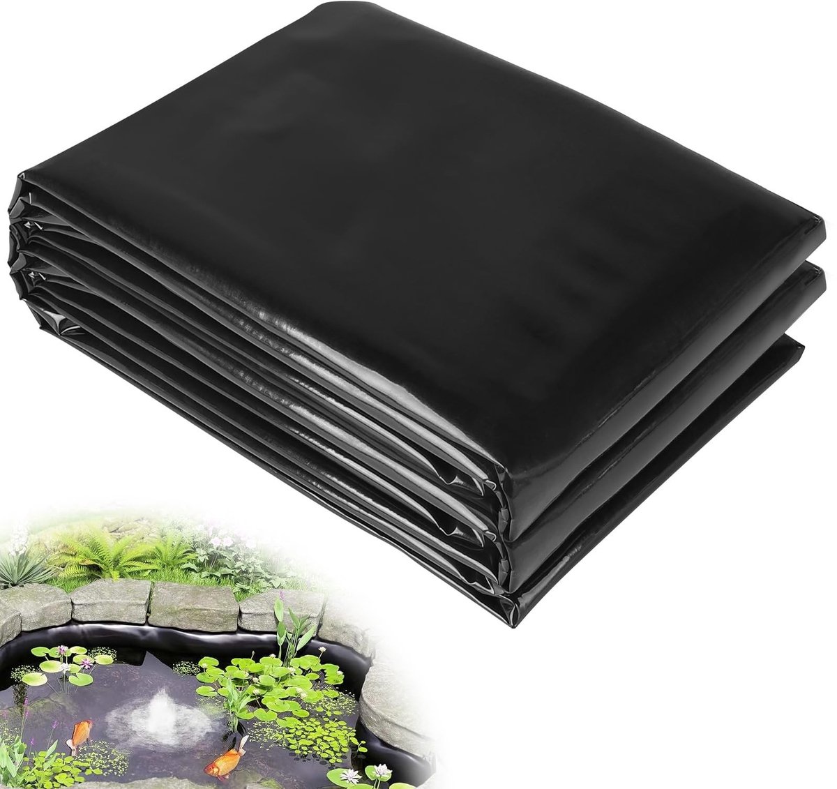 Dailygoods - Vijverfolie 3 x 3 m - Zwarte Vijverfolie voor Visvijvers