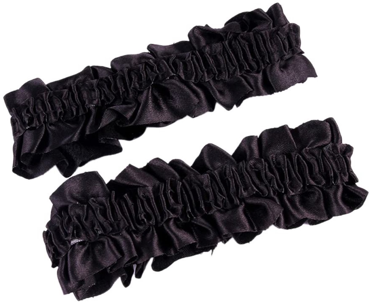 Dailygoods- Kousenband Set van 2 - Elastisch van Satijn/Kant - Bruiloft/Bruidssieraden - Sexy Kousenhouder - Eenheidsmaat - 14 Kleuren Beschikbaar - Jarretel
