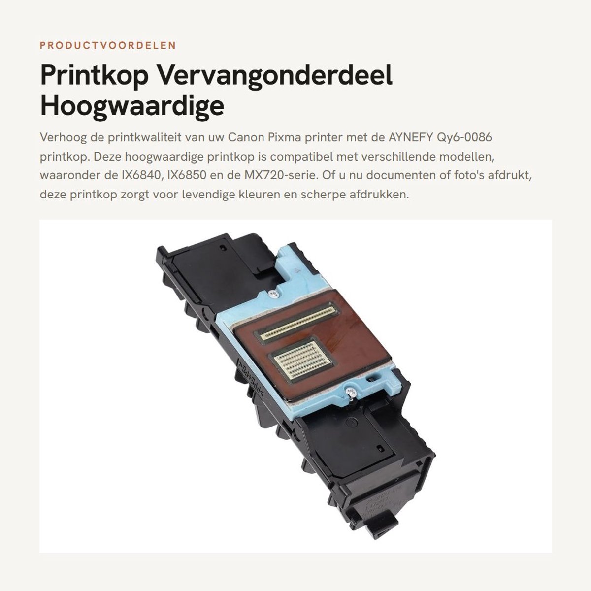 Dailygoods- Printkop Qy6-0086 - Voor Pixma MX720/MX920 - Voor iX6840/iX6850 - ABS Materiaal - Kleurprintfunctie - Compatibel met meerdere modellen - Printerkop