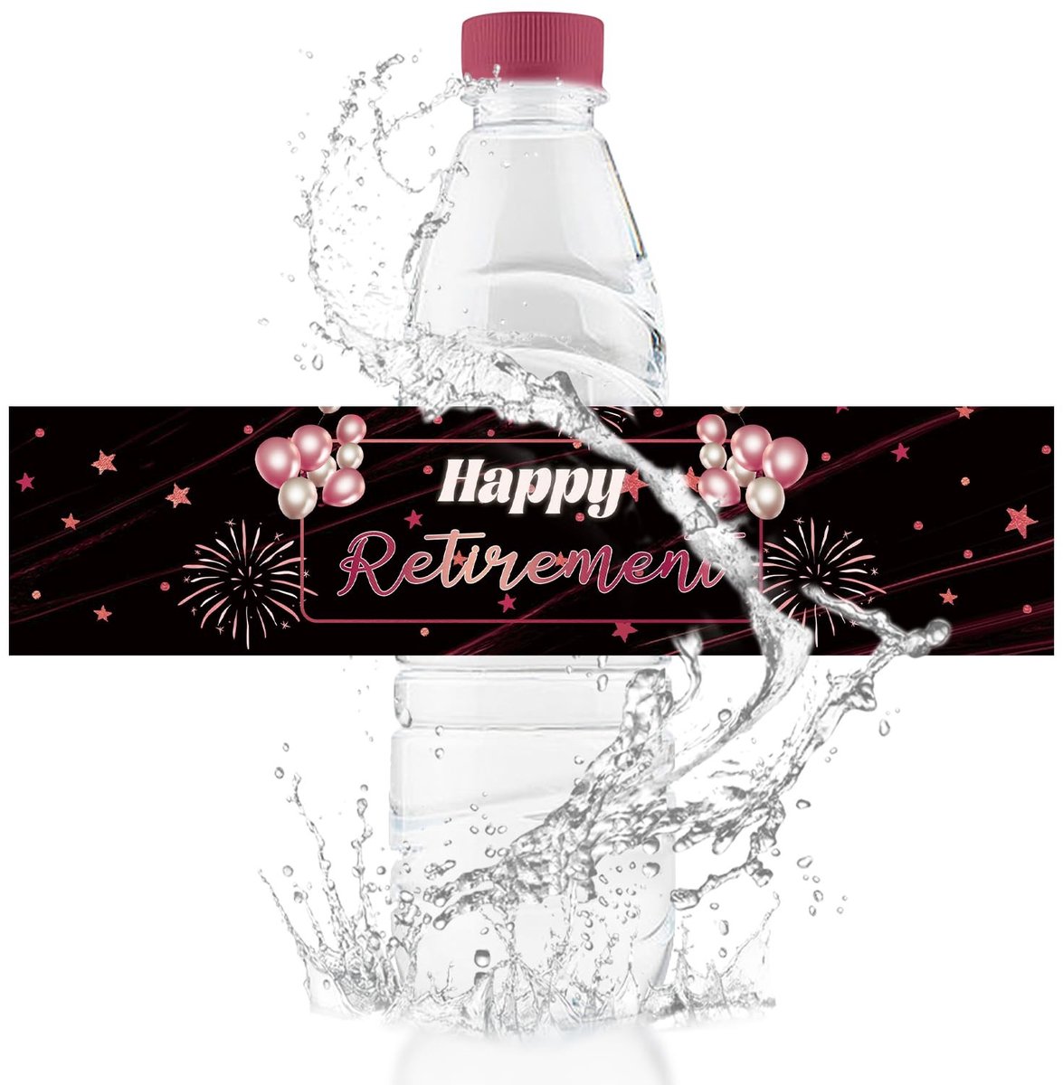 Dailygoods- Pensioenlabel 50 Stuks - Roze Waterdicht - Glanzende Wrapper - Rechthoekig - Decoratie - 21 cm x 5 cm - Feestlabel