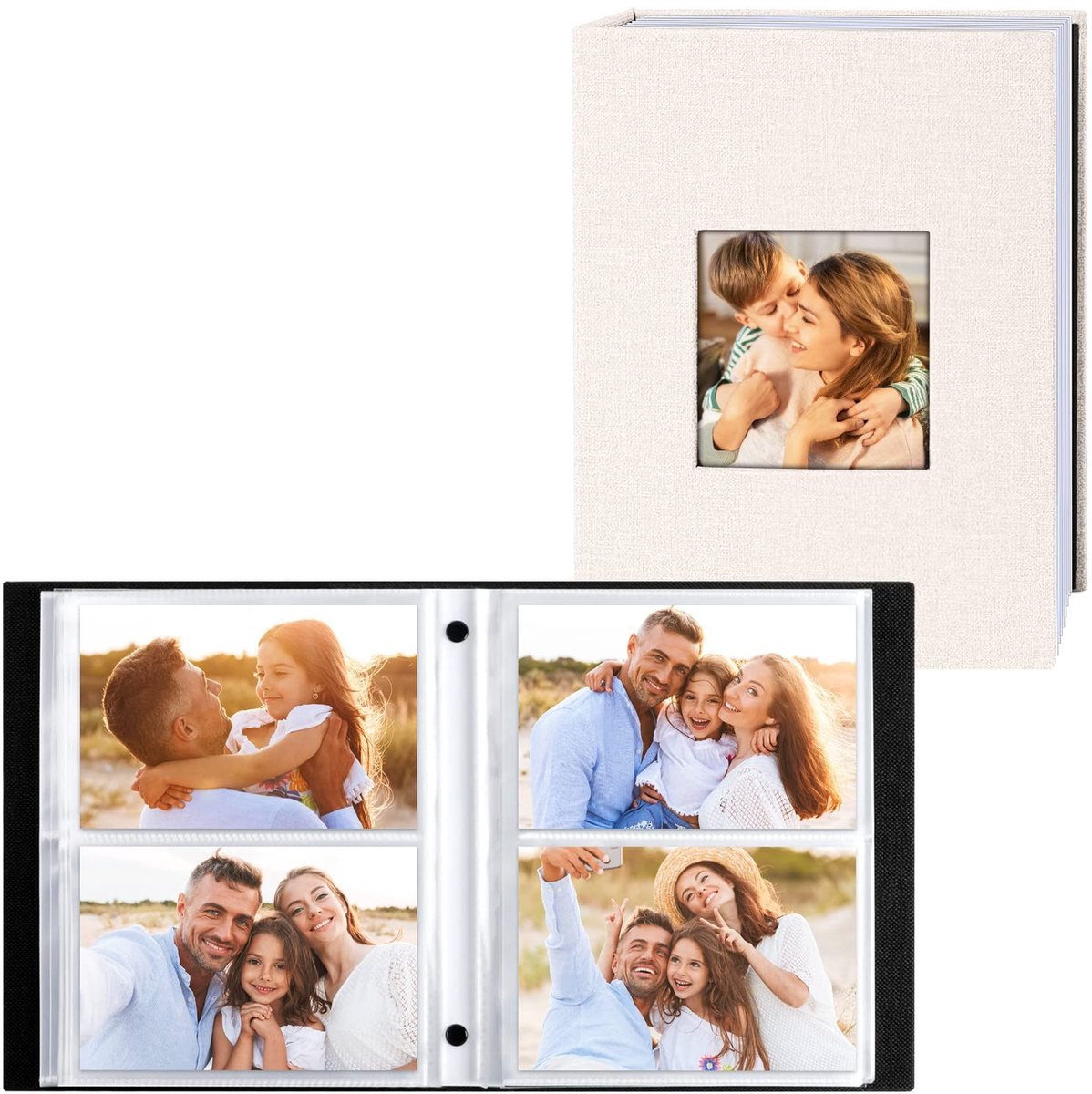 Dailygoods- Fotoalbum 200 Foto's - 10x15 cm - Linnen - 50 Bladen - Schokbestendig - Stofvrij - Elegant Ontwerp - Fotosboek