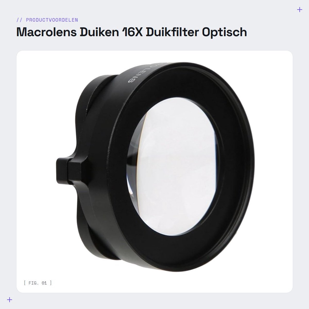 Dailygoods - Macrolens Duiken - 16X Duikfilter - Optisch glas - Close-up Filter - Voor GoPro 8 - 58 mm Diameter