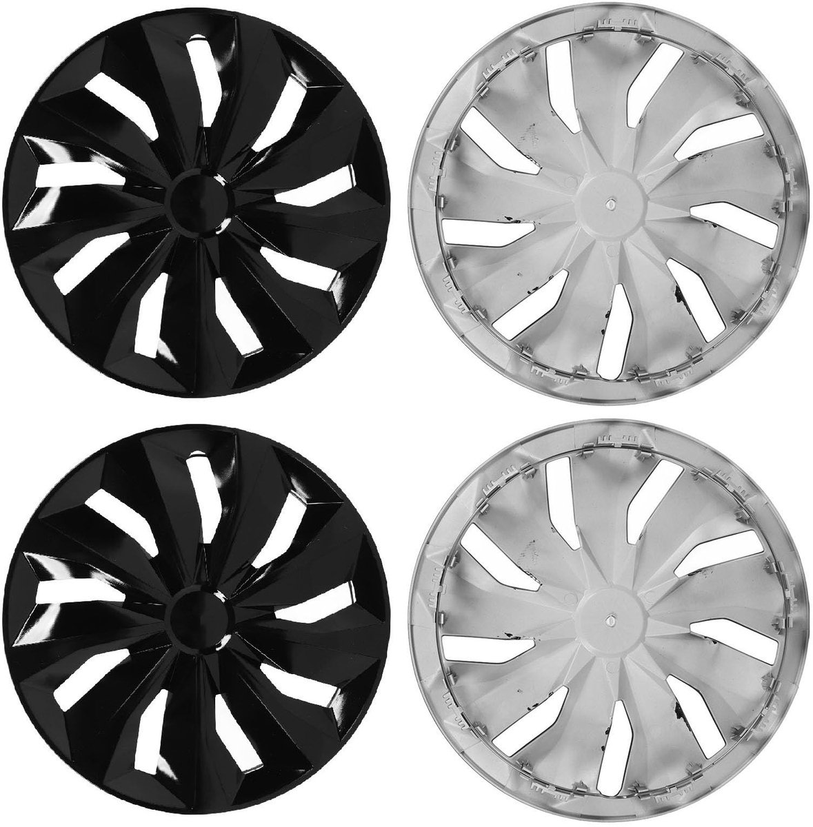 Dailygoods - Duurzame Zwarte 15 Inch Wieldoppen voor Stalen Velgen
