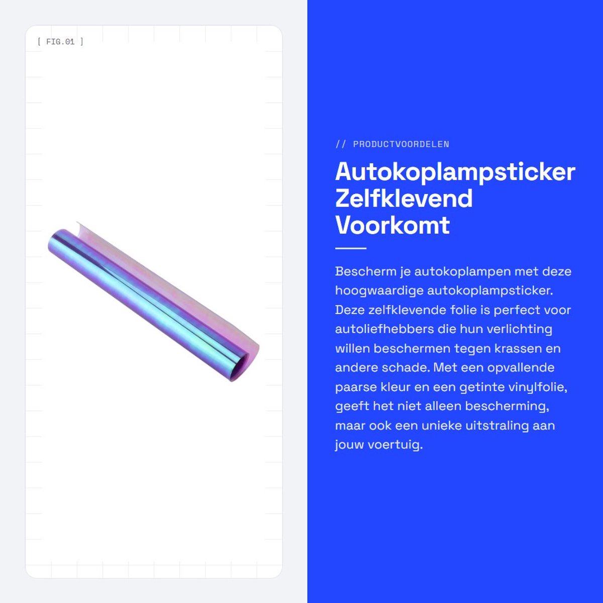 Dailygoods- Autokoplampsticker Glanzend - Zelfklevende Folie - Achterlicht/Mistfolie - Waterdicht - Zonnecrème - Kameleonachtige Kleur (30 x 100 cm) - Koplampfolie
