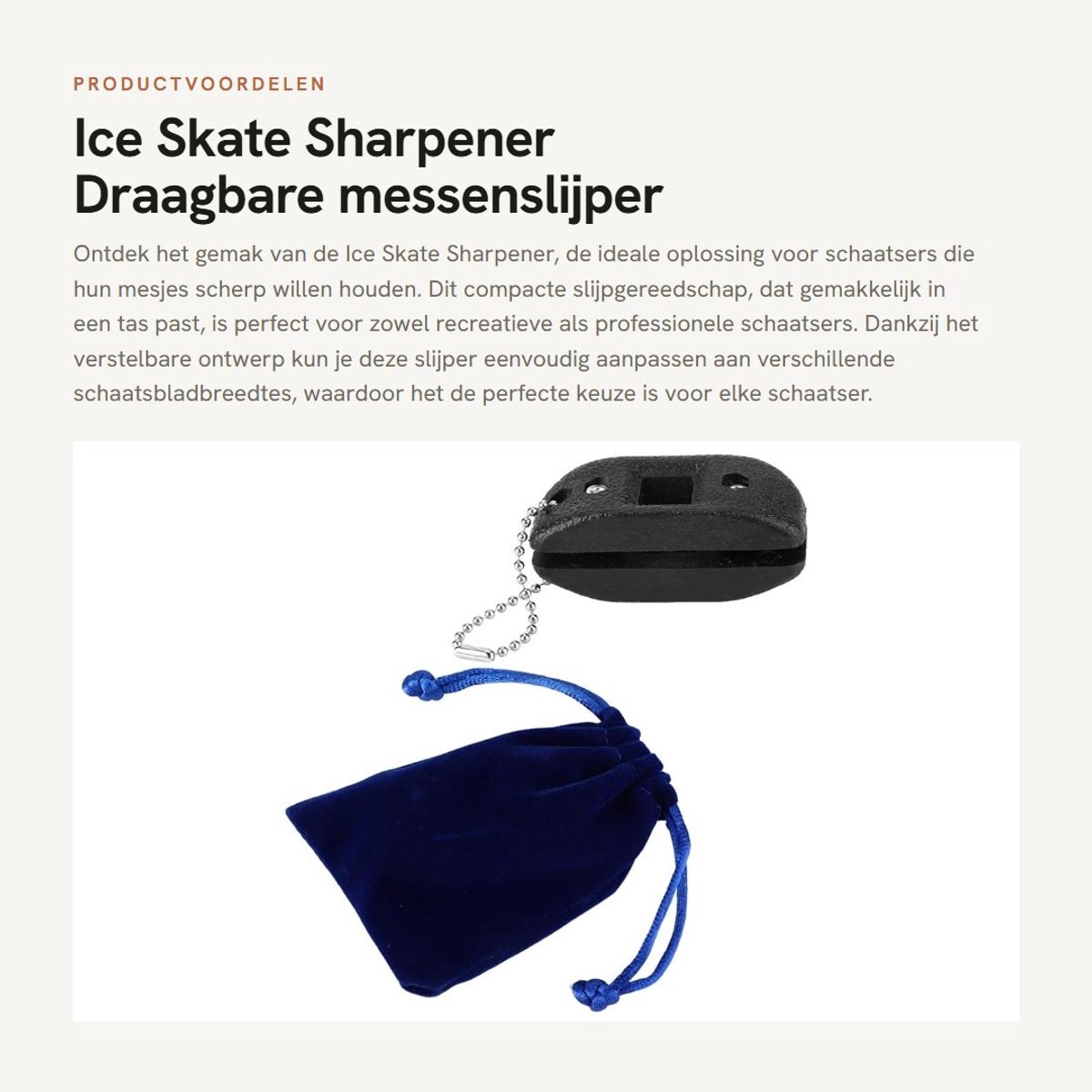 Dailygoods- Schaats Slijper Draagbaar Ontwerp - Verstelbare Rand - Slijpsteen voor IJshockey/Kunstschaatsen - Compact Formaat - Inclusief Tas - Hoogwaardige Kwaliteit - Schaatsmes Slijper