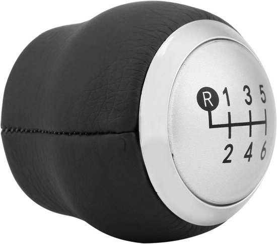 Schakelknop Auto - Versnellingspook Hoofd - Auto Interieur - Ergonomisch Ontwerp - 6 Versnellingen - Zilver Grijs — afbeelding 4