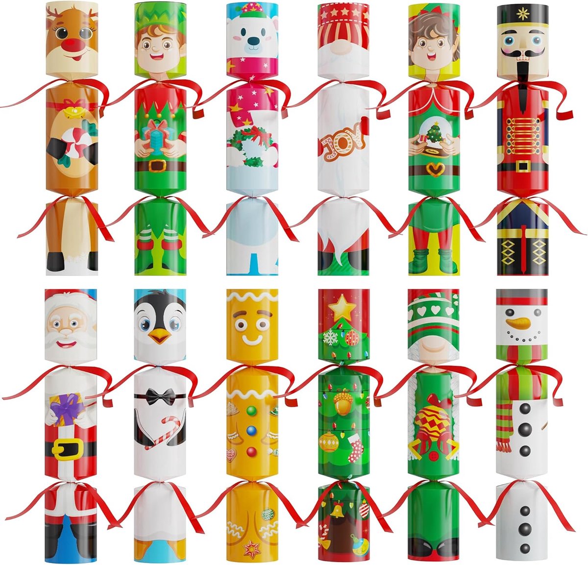 Kerst Tafel Gunsten - Feestartikelen - Party Cadeautjes - 12 Stuks Set - 26 cm - Kerstkleuren