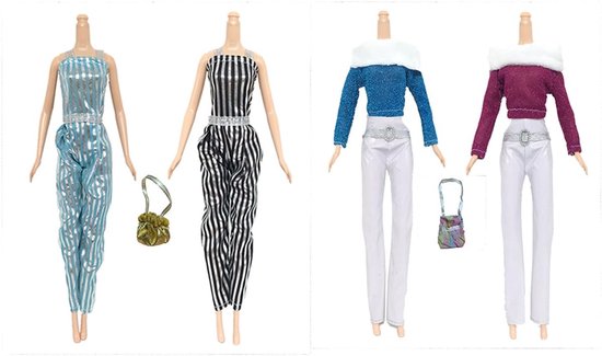 30 Delige Poppenkleding Set: 10 Jurken, 10 Schoenen en 10 Tassen voor 29 cm Poppen van Merkloos — afbeelding 5