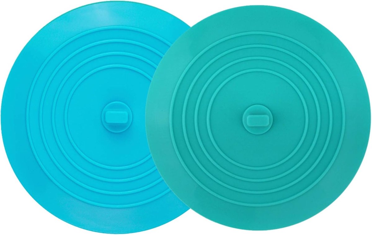 Badstop Set - Afvoerpluggen - Water Dicht Maken - Plat Ontwerp - 2 Stuks 15 cm - Grijs