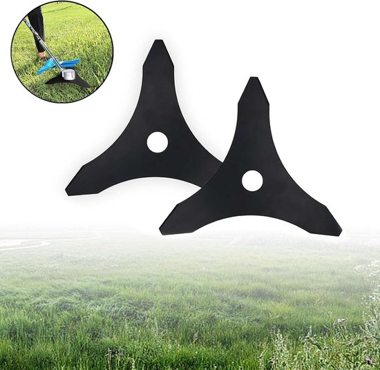 Grasmaaier mes met 3 tanden voor gazon, tuin en onkruidbestrijding met gatdiameter 25,4 mm. van Merkloos	 — afbeelding 4