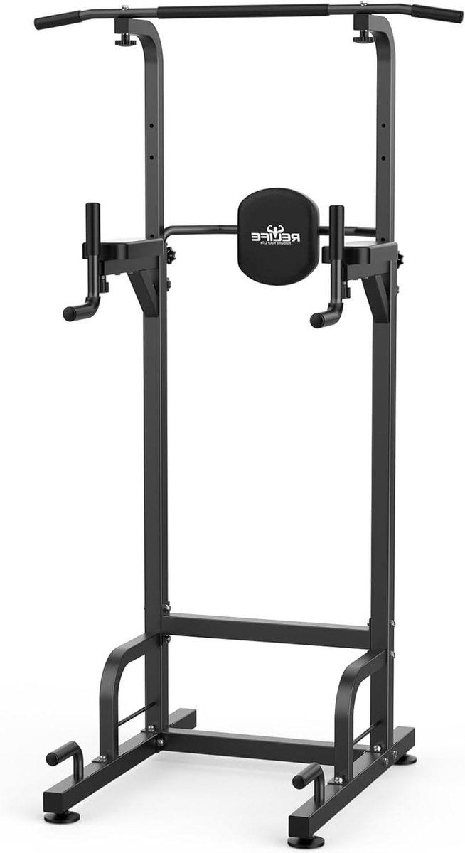 Optrekstang Krachttoren - Trainingsapparaat Fitness - Kracht Training - Versterkt Stalen Frame - 86 x 67 x 218.5 cm - Zwart