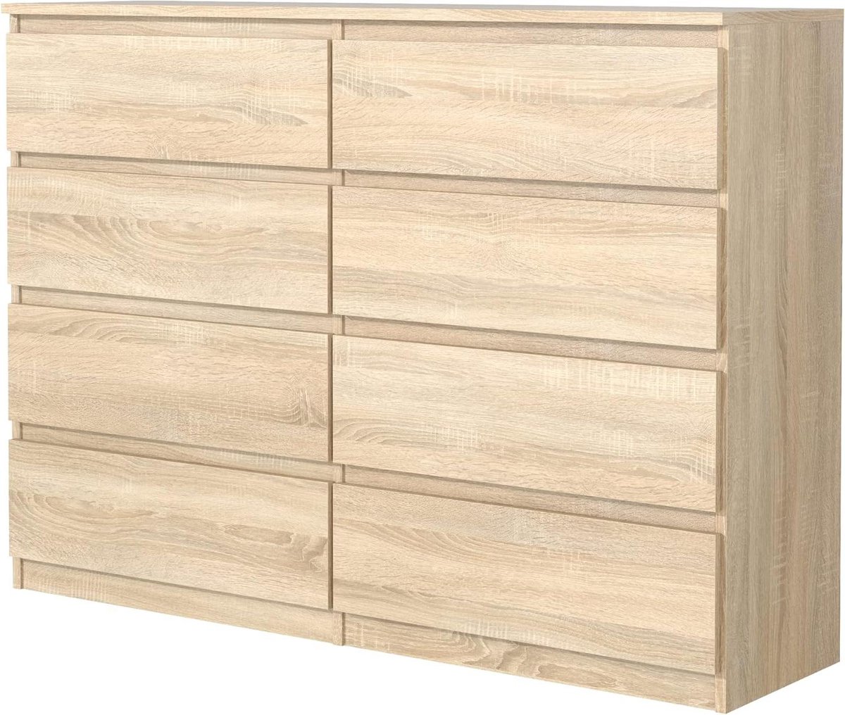 meble masztalerz Ladekast met 8 Lades - Houten Dressoir voor Slaapkamer en Woonkamer - Modern Design Ruimtebesparende Chest of Drawers 138,5x101,5x39 cm - Sonoma