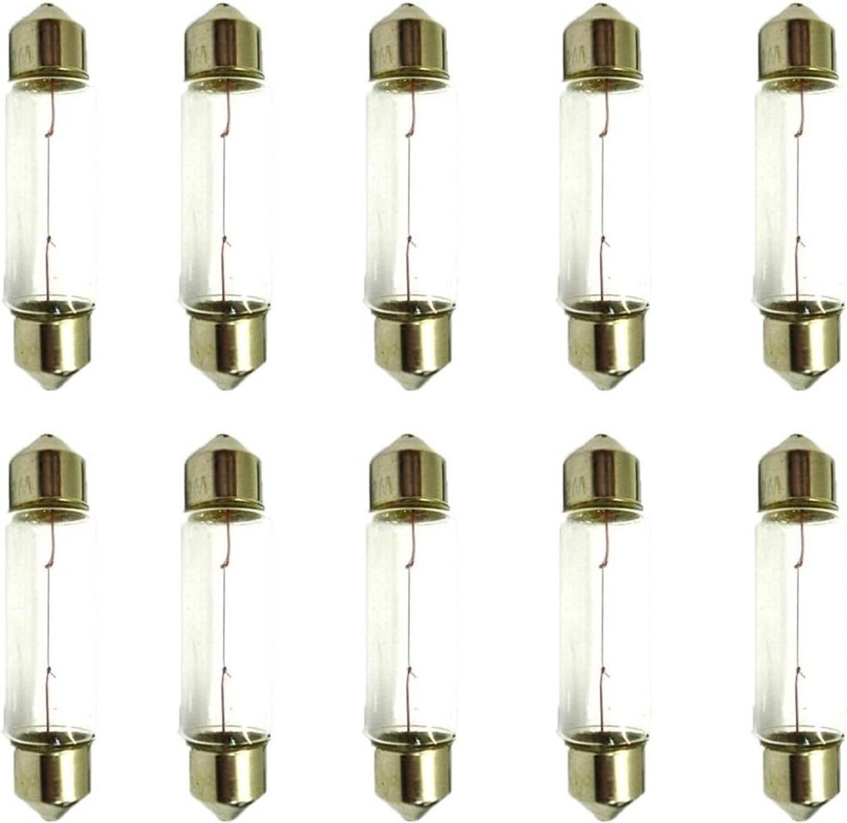 Halogeenlampen Auto Motor - Vervangende Lampen Reserve - Verlichting Tijdens Rijden - Hoge Lichtopbrengst - 10 stuks 39mm - Wit